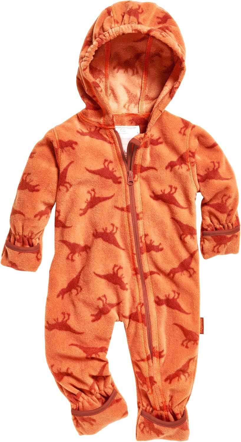 Detalle de Playshoes Baby Fleece-Overall – atmungsaktiver Unisex-Jumpsuit mit langem Reißverschluss und Kapuze