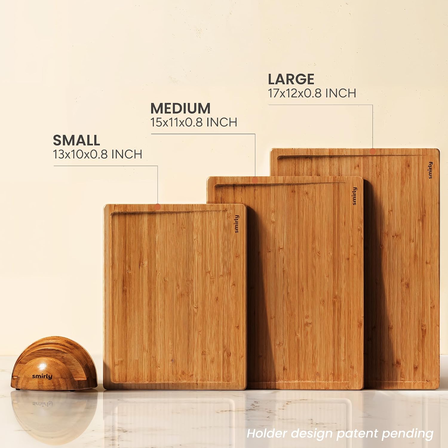 Detalle 1 de SMIRLY Wood Cutting Board Set 3pc 🍽