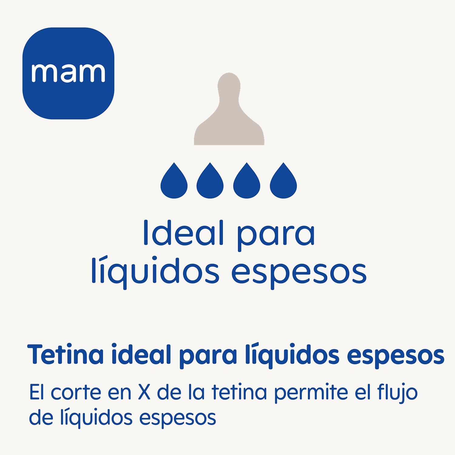 Detalle de MAM Tetina X para líquidos espesos (a partir de 6 meses) – Pack de 2, Silicona SkinSoft