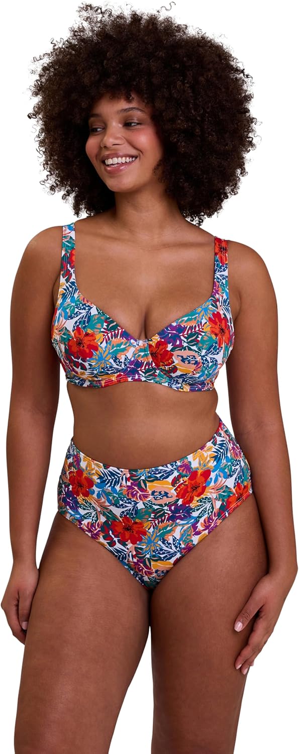 Thumbnail 1 de Sans Complexe - Haut de Maillot de Bain Plongeant avec Armatures en Curaçao Multicolore