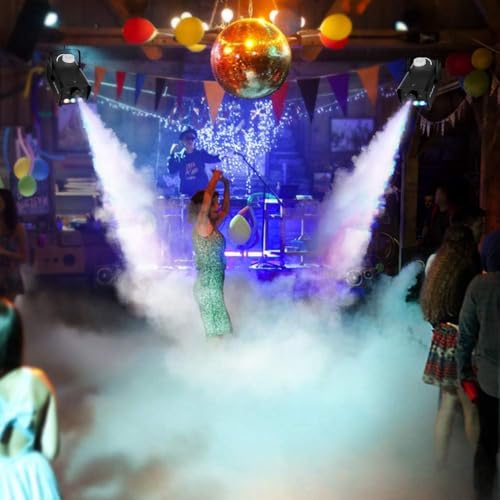 Detalle de MOSFiATA Maquina de Humo Pequeña 500W con 3 LEDs RGB Integrados – Efectos para Fiestas y Escenarios