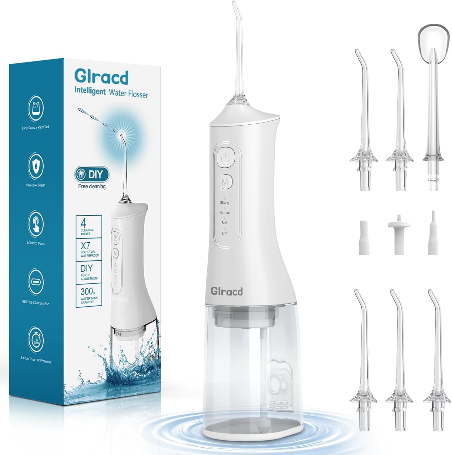 Thumbnail 6 de Glracd cordless water flosser with waterfall microbubble tech and DIY pressure modes