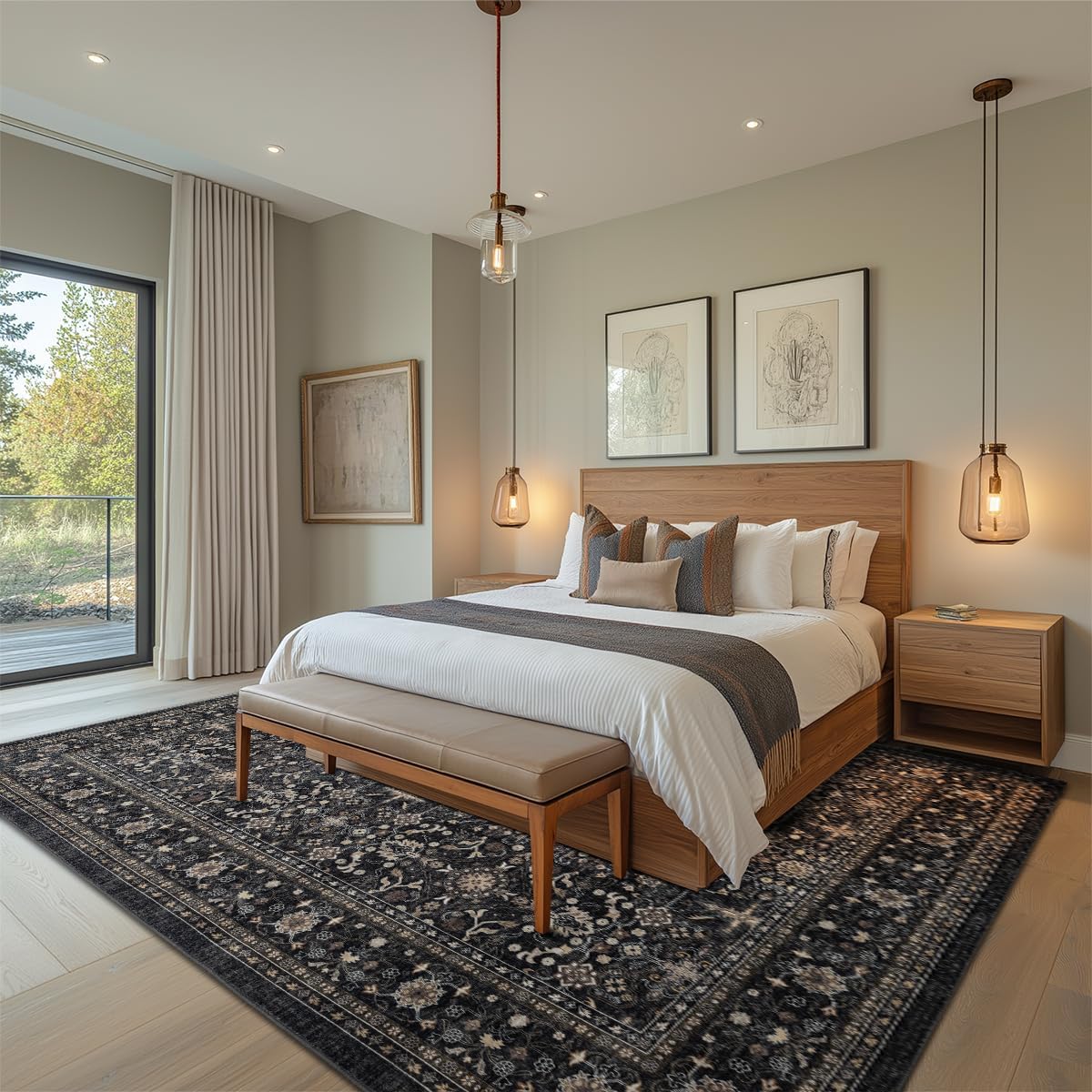 Thumbnail 5 de Ruaruarug Area Rug 8×10 Non-Slip, Machine Washable