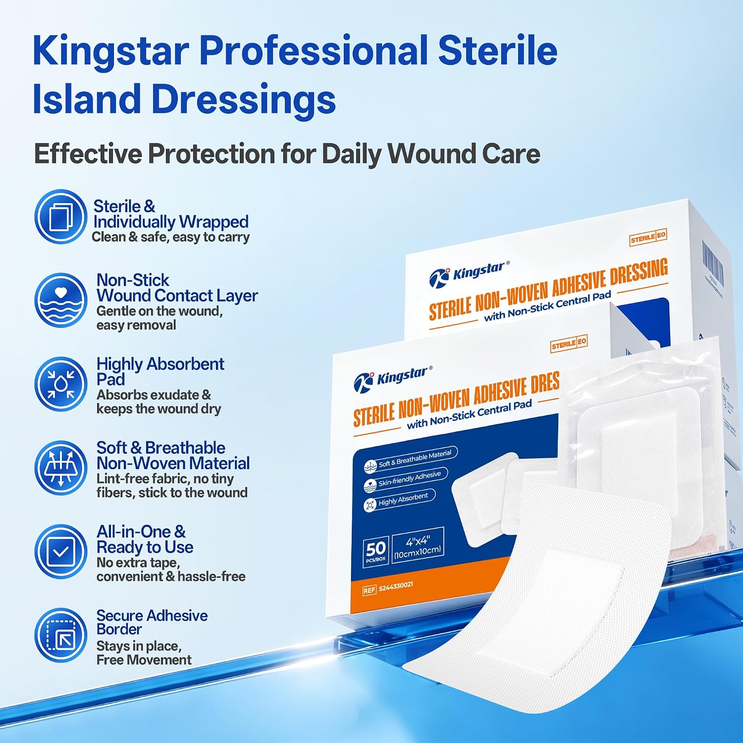 Thumbnail 1 de Kingstar Adhesive Island Dressing, 4" x 4