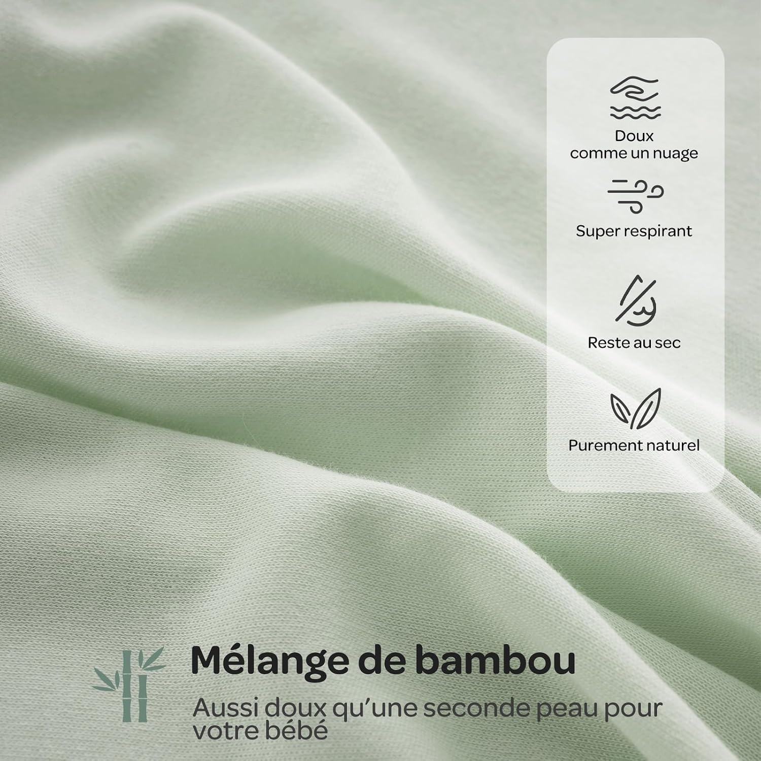 Thumbnail 4 de Momcozy Couverture Emmaillotage Bébé – Pack de 2, Bleu-Vert, Fermeture Silencieuse
