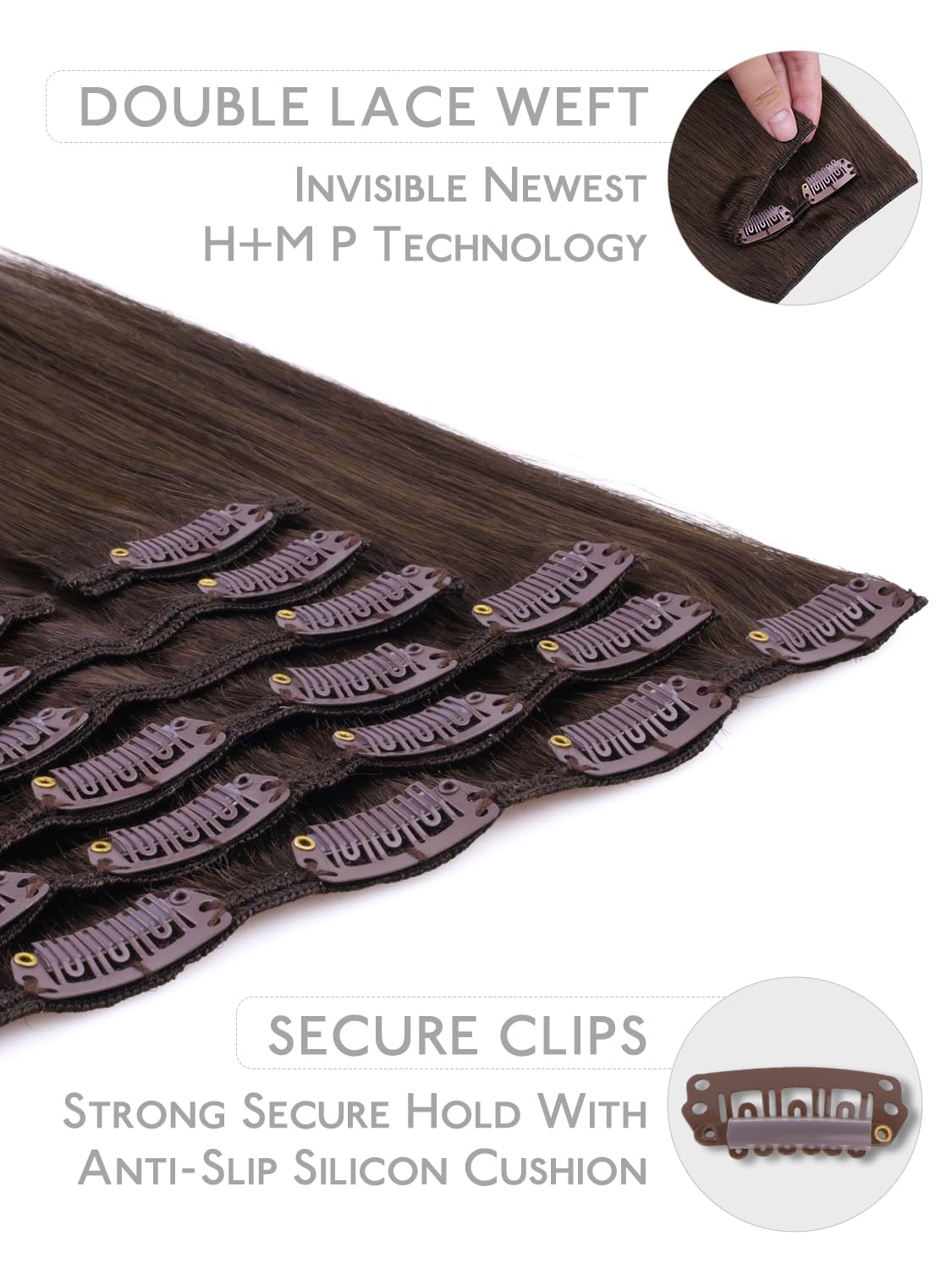 Detalle 1 de WENNALIFE Clip-in Echthaar Extensions 50 g