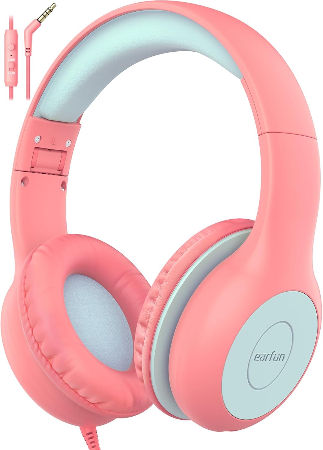 Detalle de EarFun Kinder Kopfhörer mit Kabel – Lautstärkebegrenzer 85/94 dB, faltbar & Over-Ear