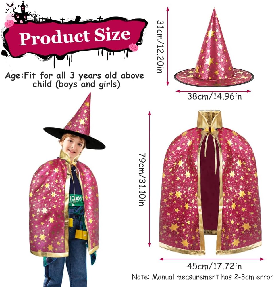 Thumbnail 1 de AYBUY Mantello da Strega con Cappello per Bambini – Set Halloween con Stelle