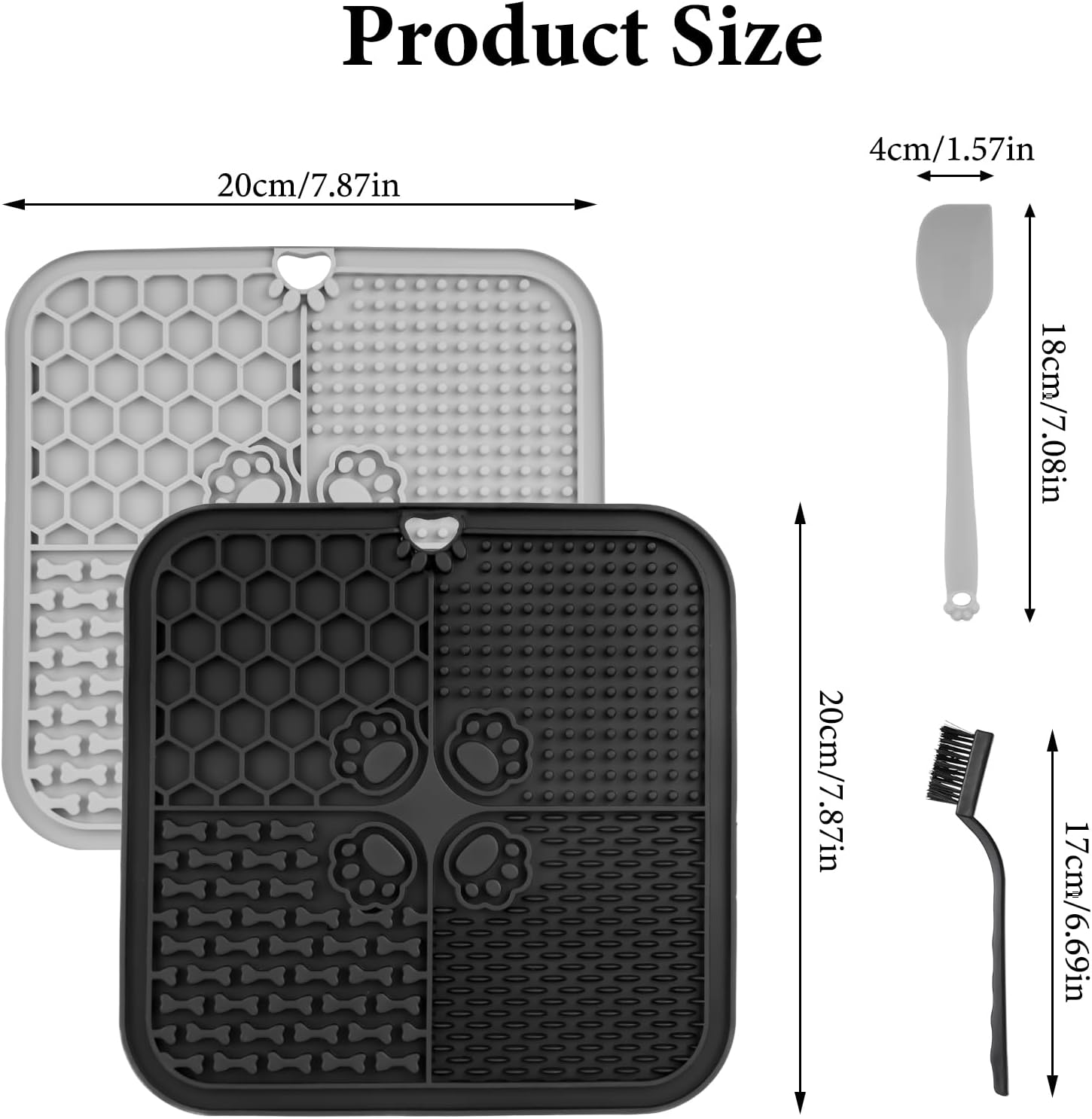 Thumbnail 1 de 2 tappetini leccare per cani e gatti 20x20 cm in silicone con ventose e spatola/pennello