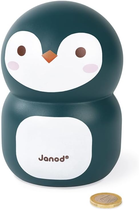 Thumbnail 1 de Janod Tirelire Enfant en Bois Manchot 15 cm – Bleu Nuit/Blanc