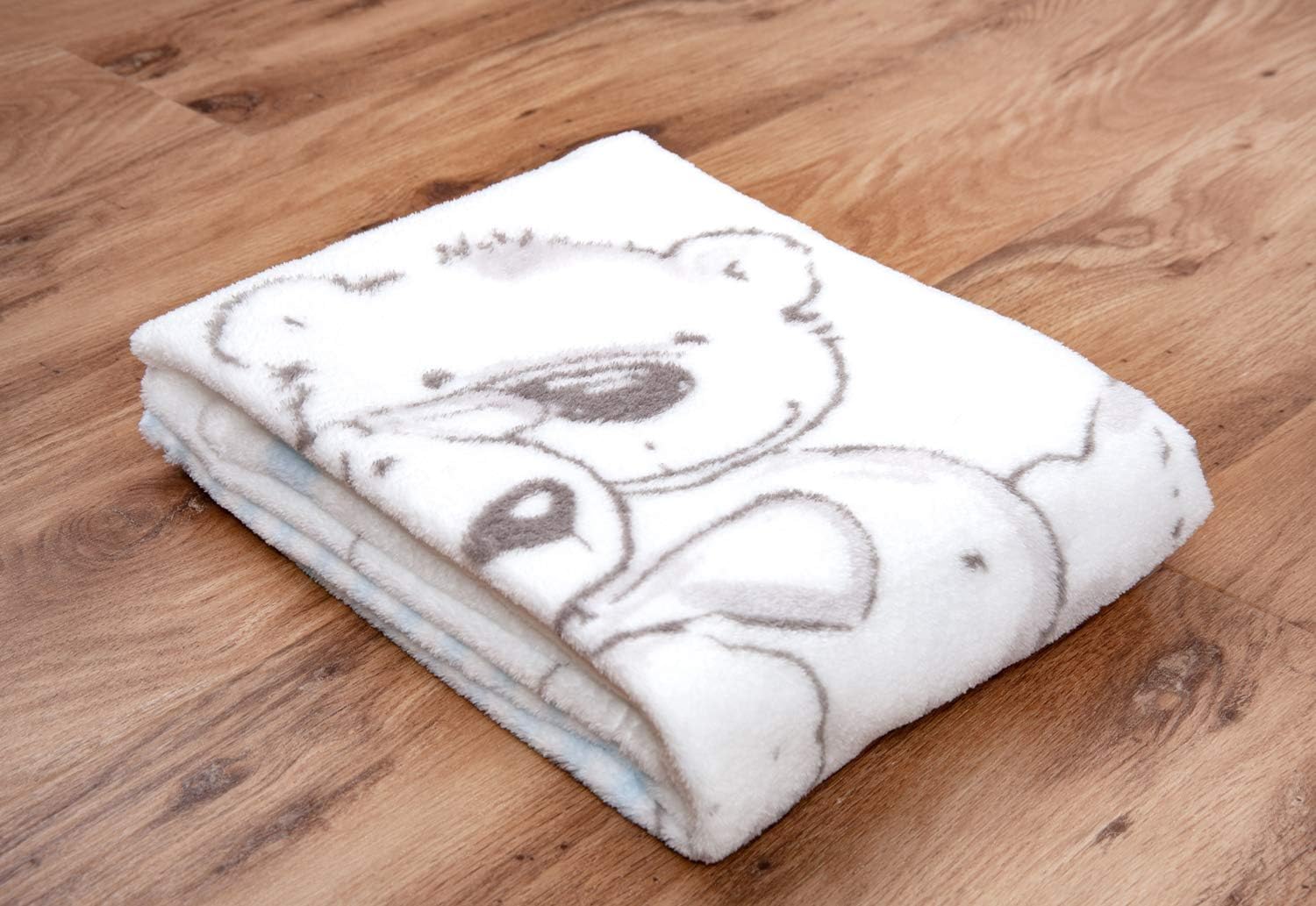 Detalle de Herding Baby Best Lieblingsmensch Microfaser-Flauschdecke (75 x 100 cm) – Blau