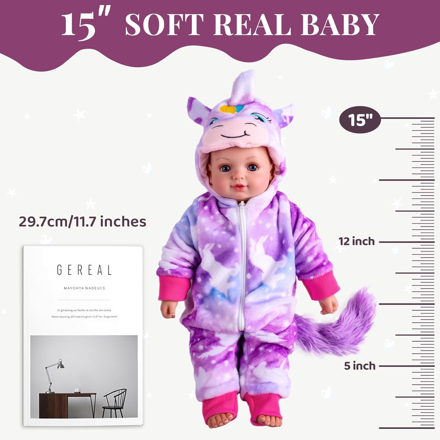Thumbnail 5 de BABESIDE 15-Inch Realistic Baby Doll