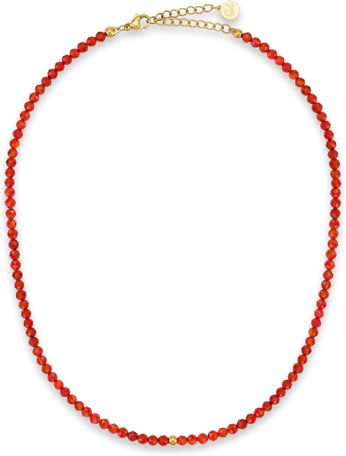 Thumbnail 6 de GD GOOD.designs naturstenshalsband med 4 mm pärlor och 18K-guldpläterad kedja