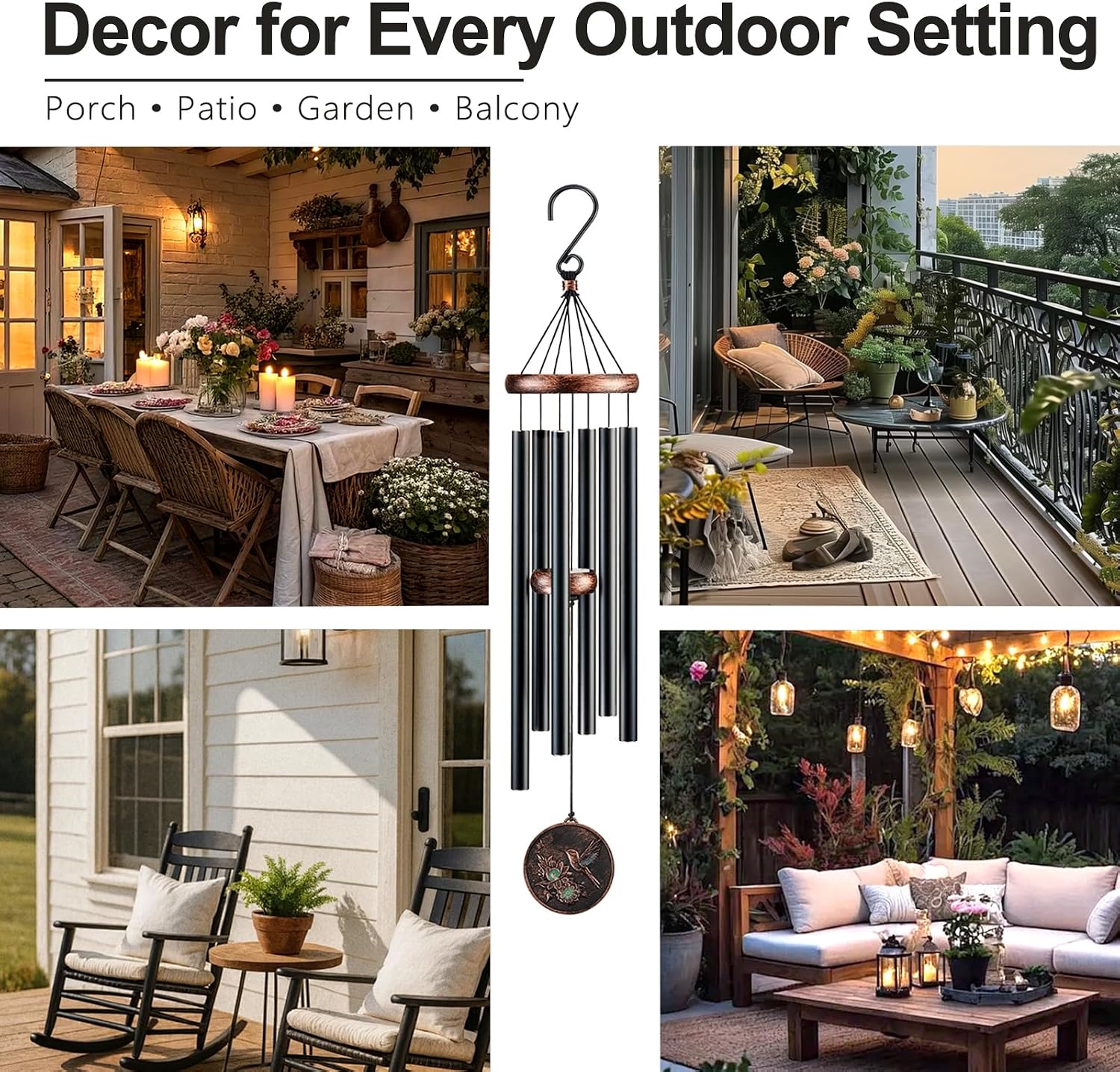 Thumbnail 6 de Gabzart WIC-R01 32-Inch Hummingbird Wind Chime with Deep-Tone Aluminum Tubes