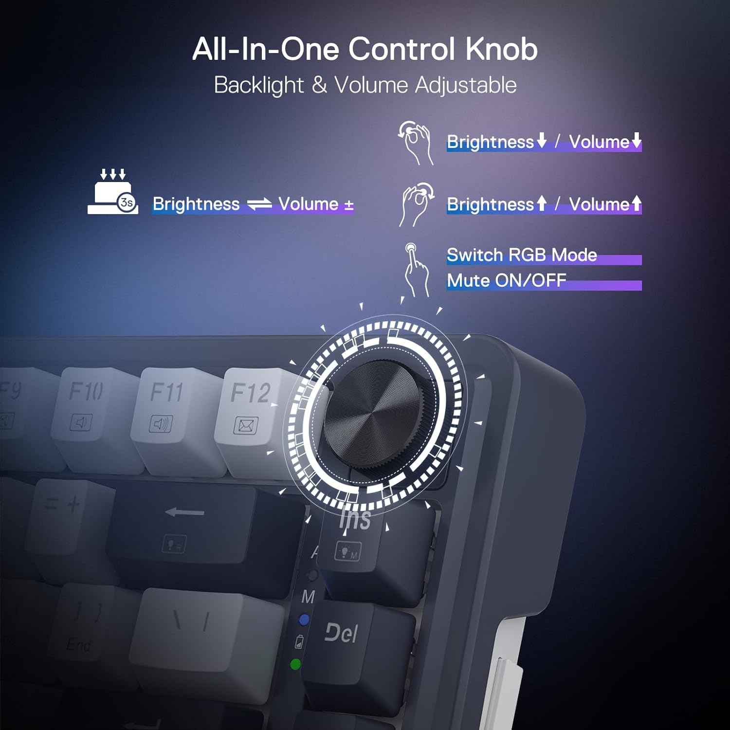 Thumbnail 6 de Redragon K673 PRO 75% Wireless Gasket RGB Mechanical Keyboard (81 keys, hot-swap, linear Red switches)