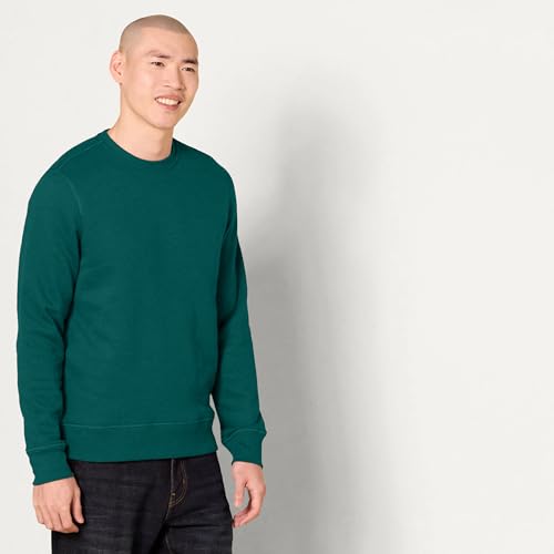Detalle de Amazon Essentials Sweat-Shirt à col Rond en Polaire pour Homme — Vert Forêt (Grandes Tailles Disponibles)