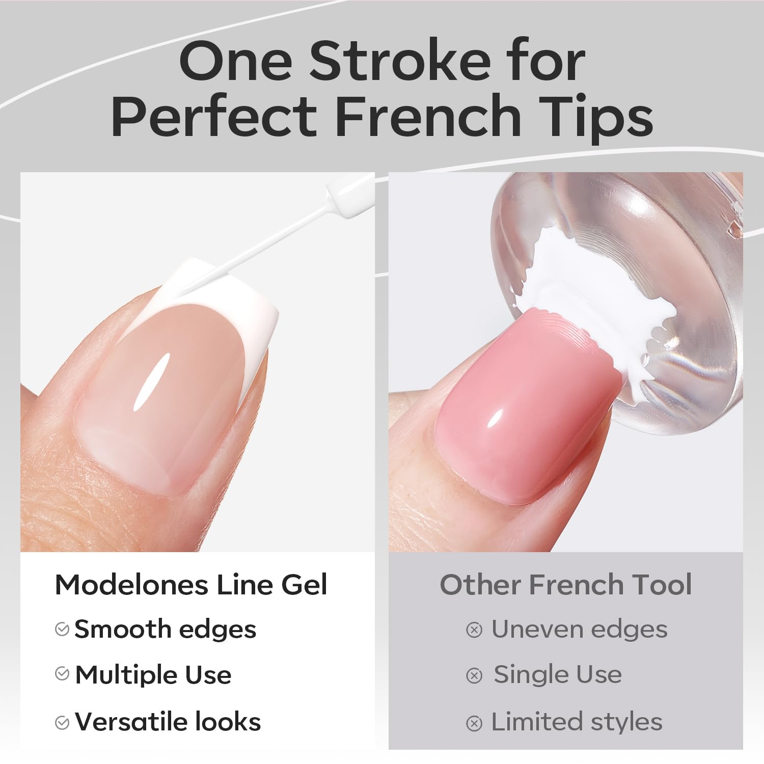 Thumbnail 6 de Modelones White French Tip Liner Gel Polish, 15 ML – Ultra-Fine Precision White Liner for French Tips & Nail Art