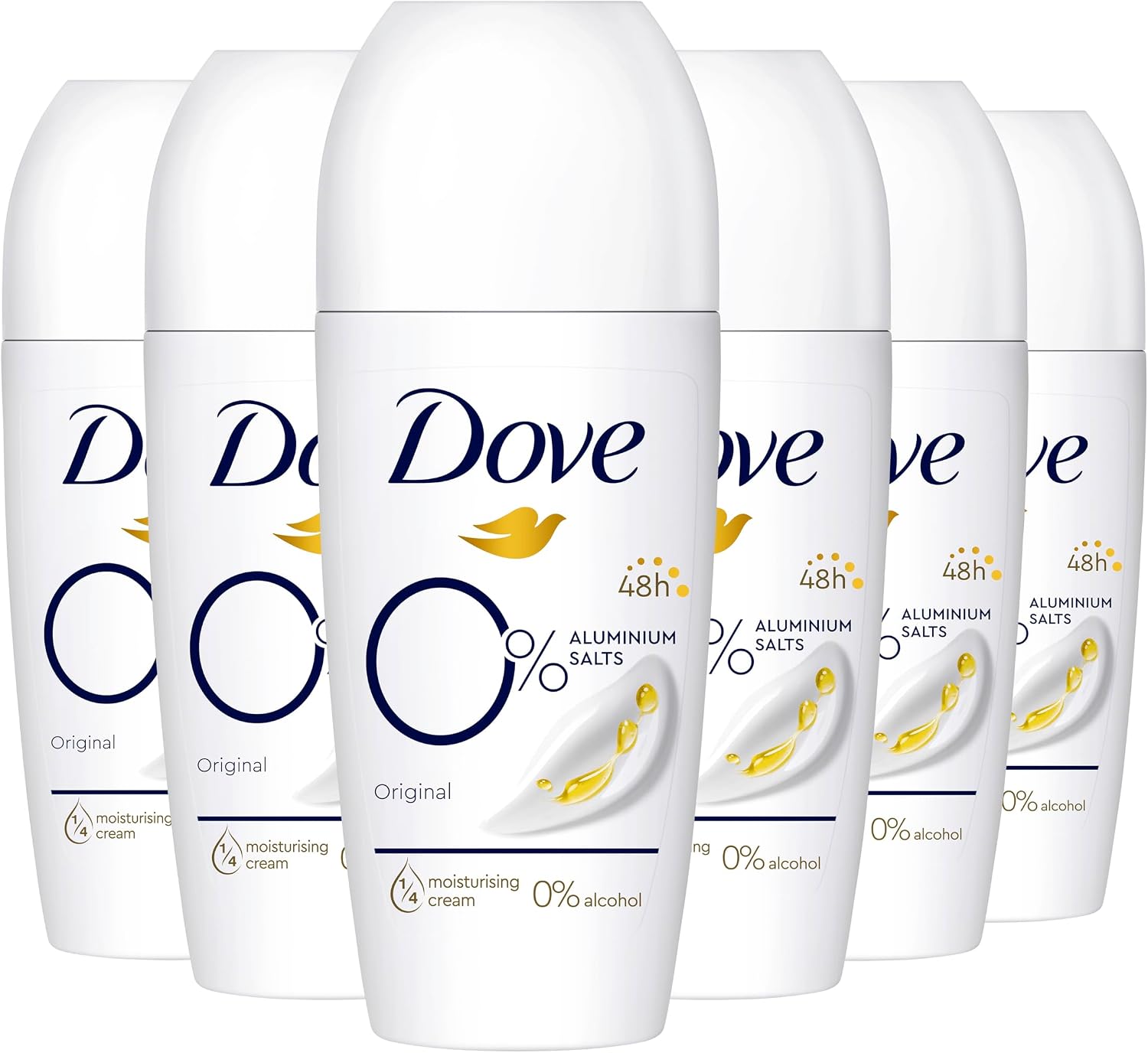 Detalle de DOVE Déodorant Bille Original 0% sels d’aluminium – Lot 6x50 ml