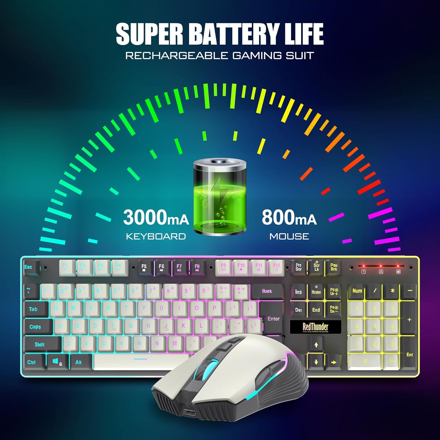 Thumbnail 2 de RedThunder K10 Pro Wireless Gaming Keyboard and Mouse Combo