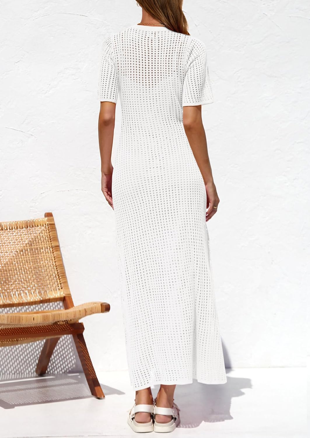 Thumbnail 1 de PRETTYGARDEN Women's Eyelet Cover Up Dress — 2026 Summer Resort Maxi