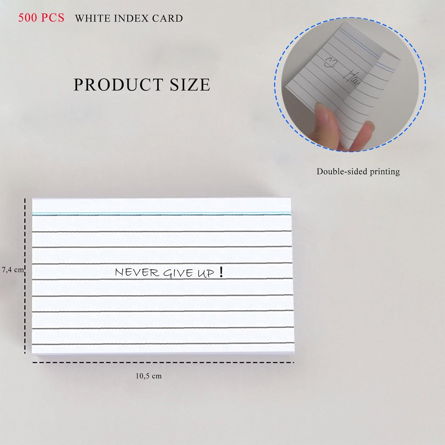 Thumbnail 5 de Fhlbestyu A7 linierten Karteikarten (500 Stück) – 7,4 x 10,5 cm für Notizen, Rezepte & Vokabeln