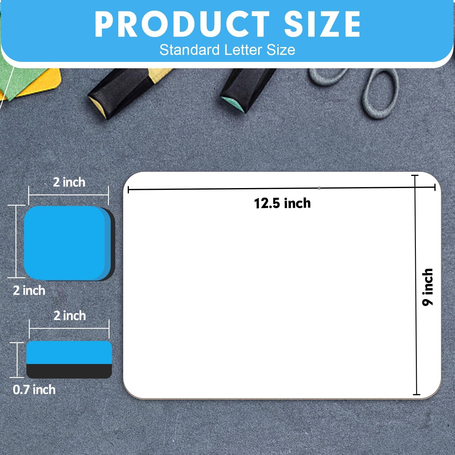 Detalle 2 de PANDRI BOARD+ERASE SET Double-Sided Dry Erase Boards, 6-Pack, 12.5 x 9 Inch