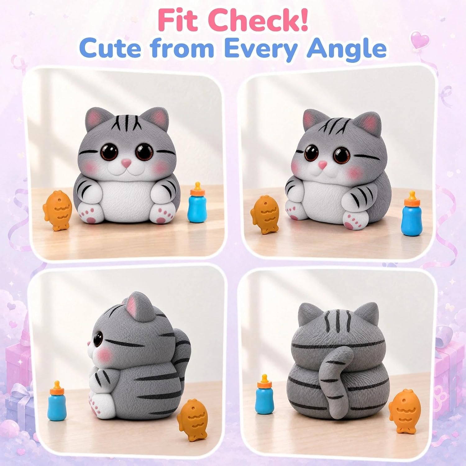 Detalle 2 de Reenovan Cat Squishy Toy: Soft TPR Stress Relief Fidget for Kids and Adults