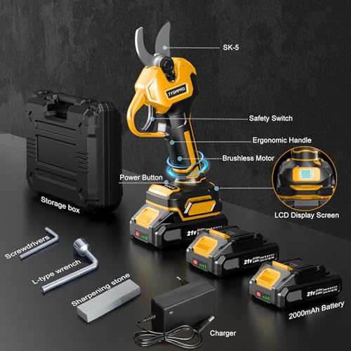 Thumbnail 8 de Forbici da Potatura a Batteria 21 V, 30 mm con 2 Batterie da 2,0 Ah – JYGMPRO