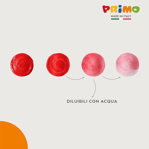 Detalle de PRIMO Valigetta Colori per Bambini +3 Anni con Tempere: 22 Tubetti da 12 ml + 2 Pennelli e Tavolozza Incluso