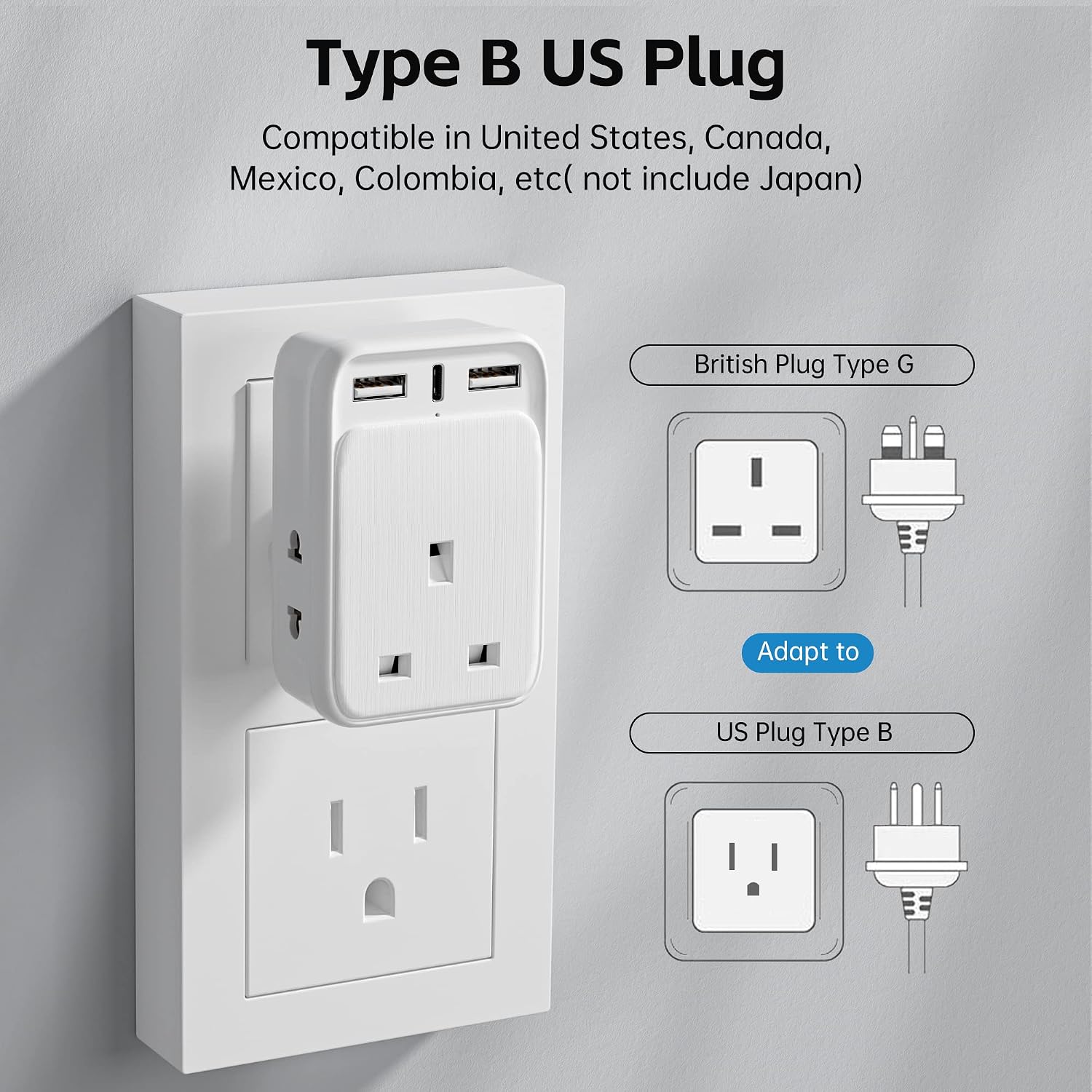 Thumbnail 4 de AODENG UK to US Travel Adapter 3.4A