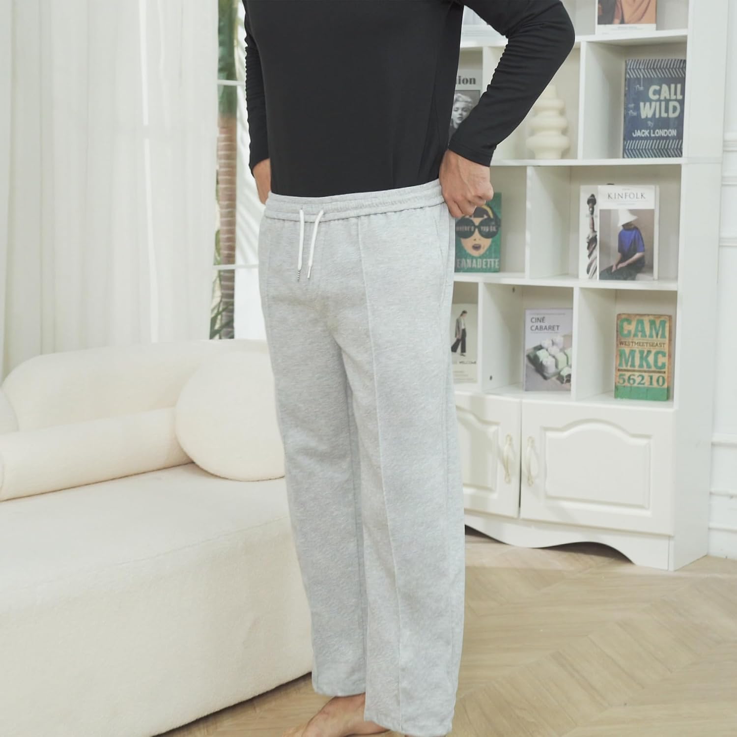 Thumbnail 1 de HIPOWER men’s thermal underwear long johns with fleece lining (base layer pants) – winter black