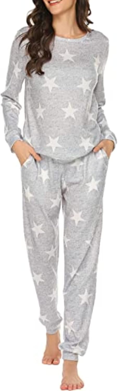 Detalle 1 de Ekouaer Women's Jogger Pajama Set Polyester-Spandex
