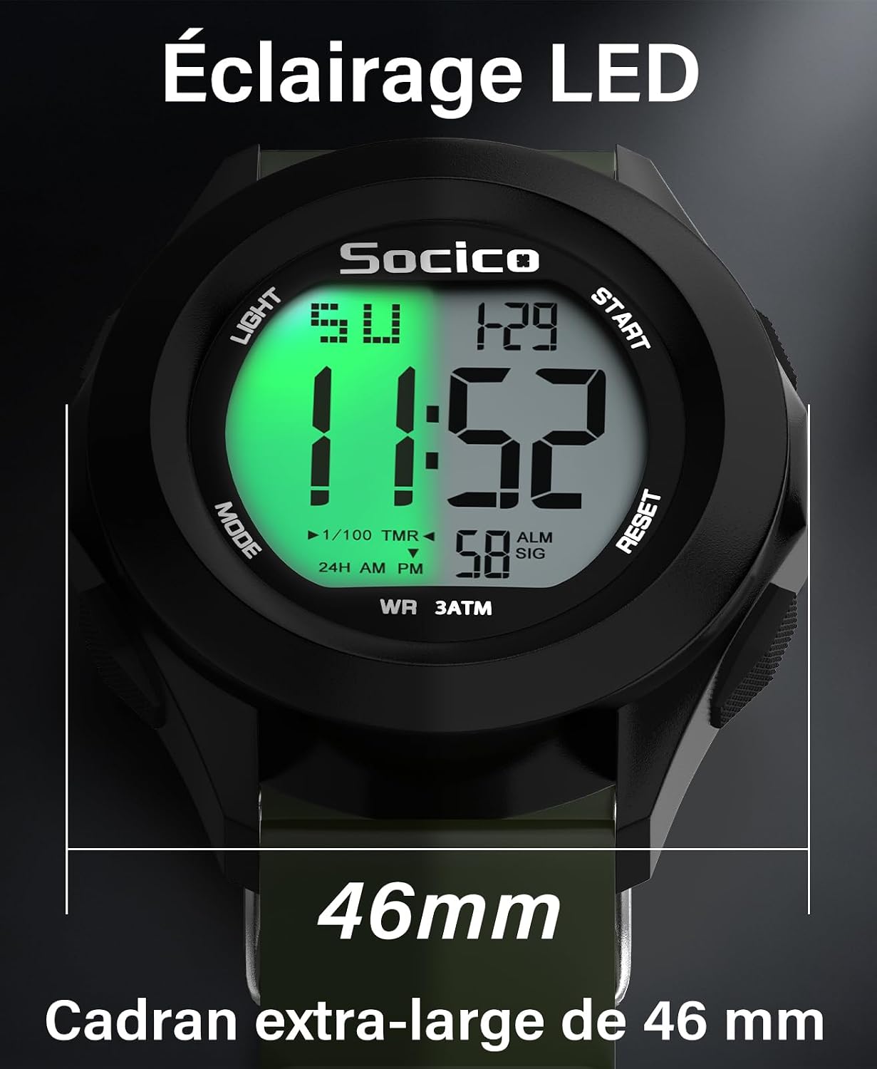 Detalle 2 de SOCICO Montre Numérique Sport Militaire