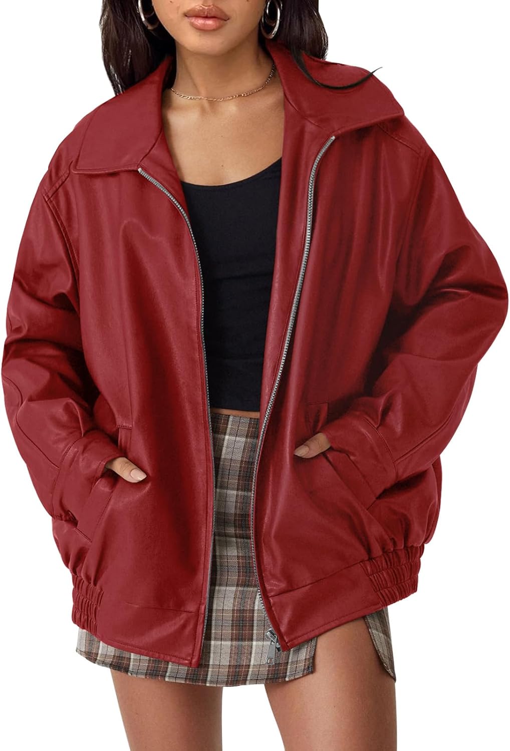 Thumbnail 5 de AUTOMET Women's Oversized Faux Leather Jacket