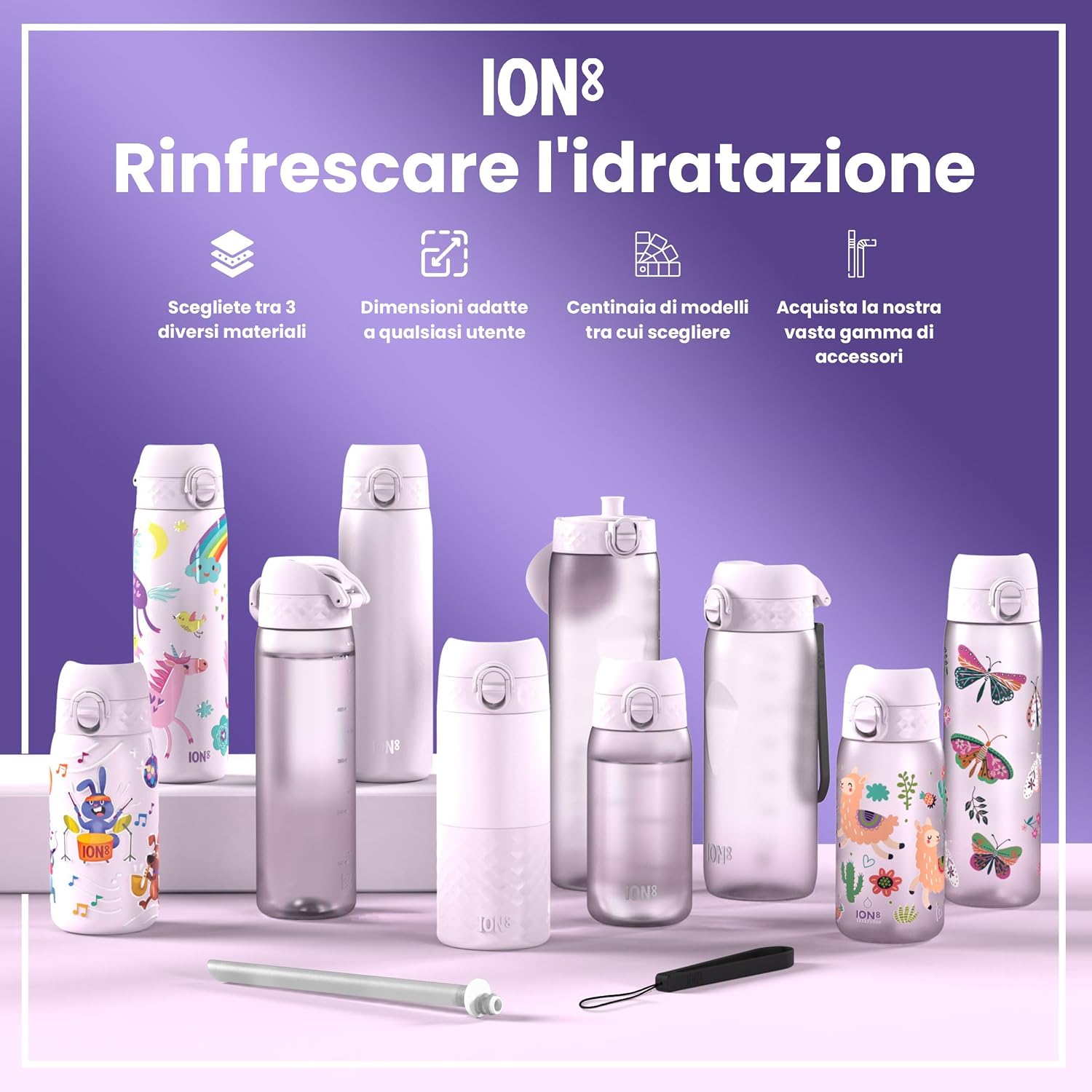 Thumbnail 6 de Ion8 Borraccia 400ml Unicorni Rosa