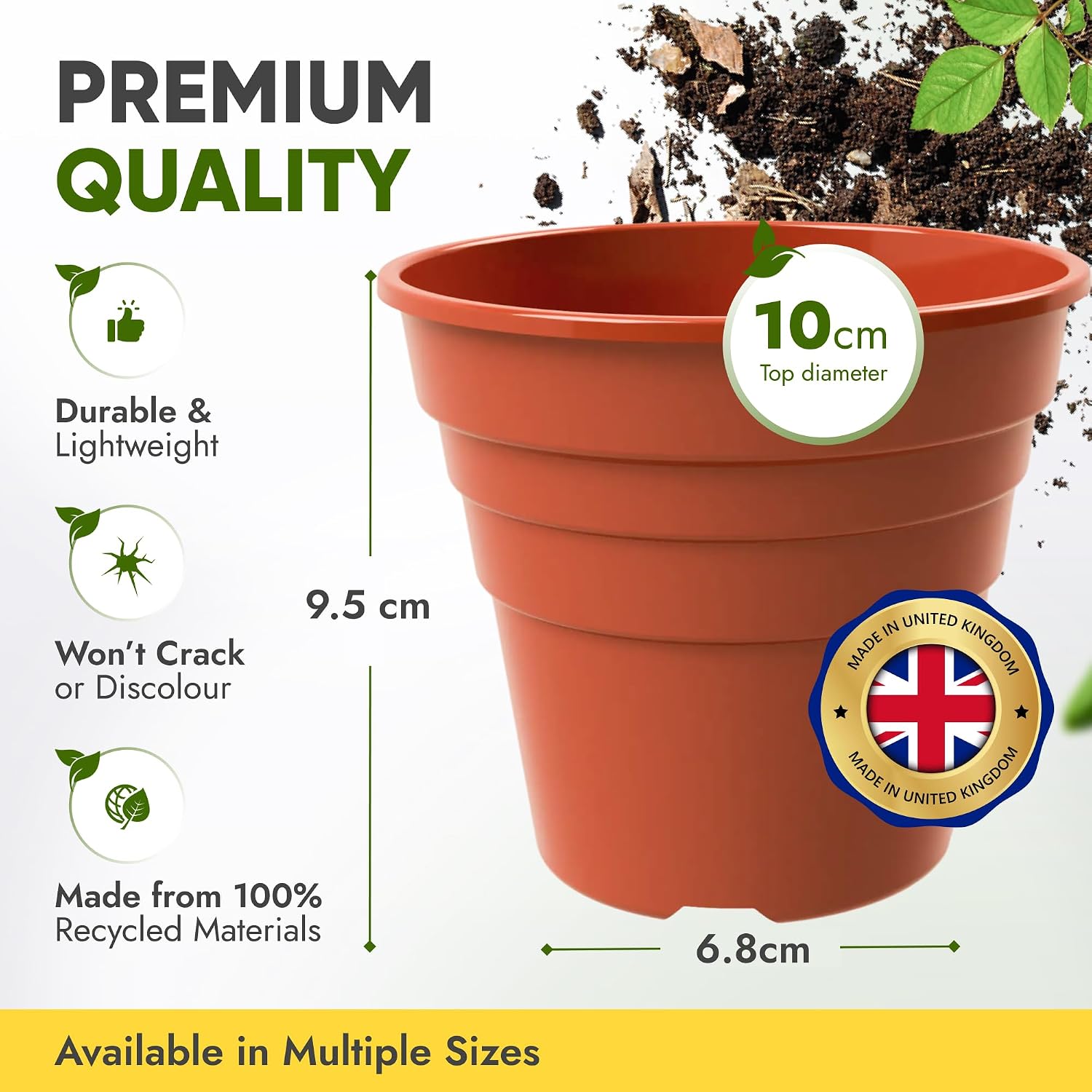Detalle 1 de Happy Pots 10cm Gloss Terracotta pack of 5