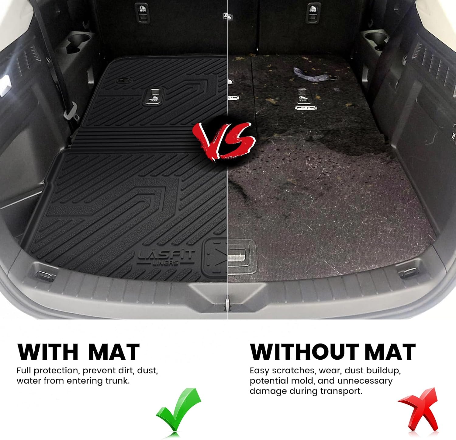 Detalle 2 de LASFIT Cargo Mat for Mazda CX-90 60/40 Split