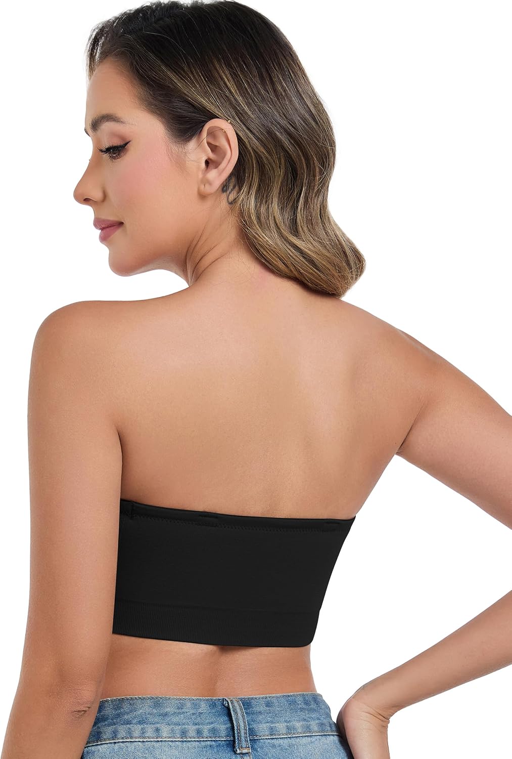 Detalle de ANGOOl strapless tube bra, wirefree support