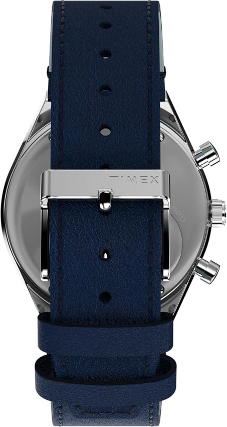 Detalle 2 de Timex Reloj Q Chronograph 40 mm, correa cuero azul