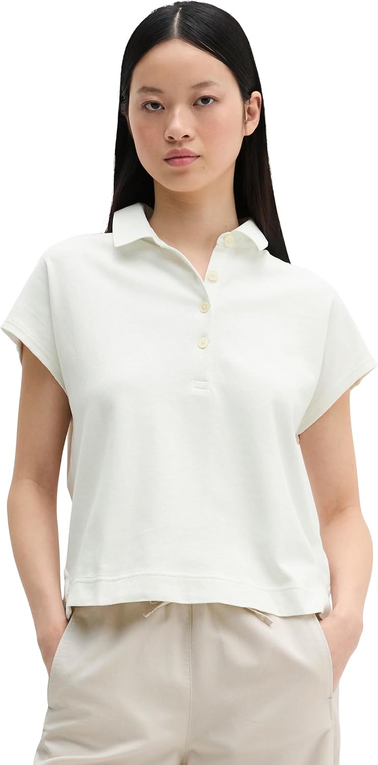 Detalle de Marc O'Polo Ärmelloses Poloshirt Loose aus Reiner Bio-Baumwolle
