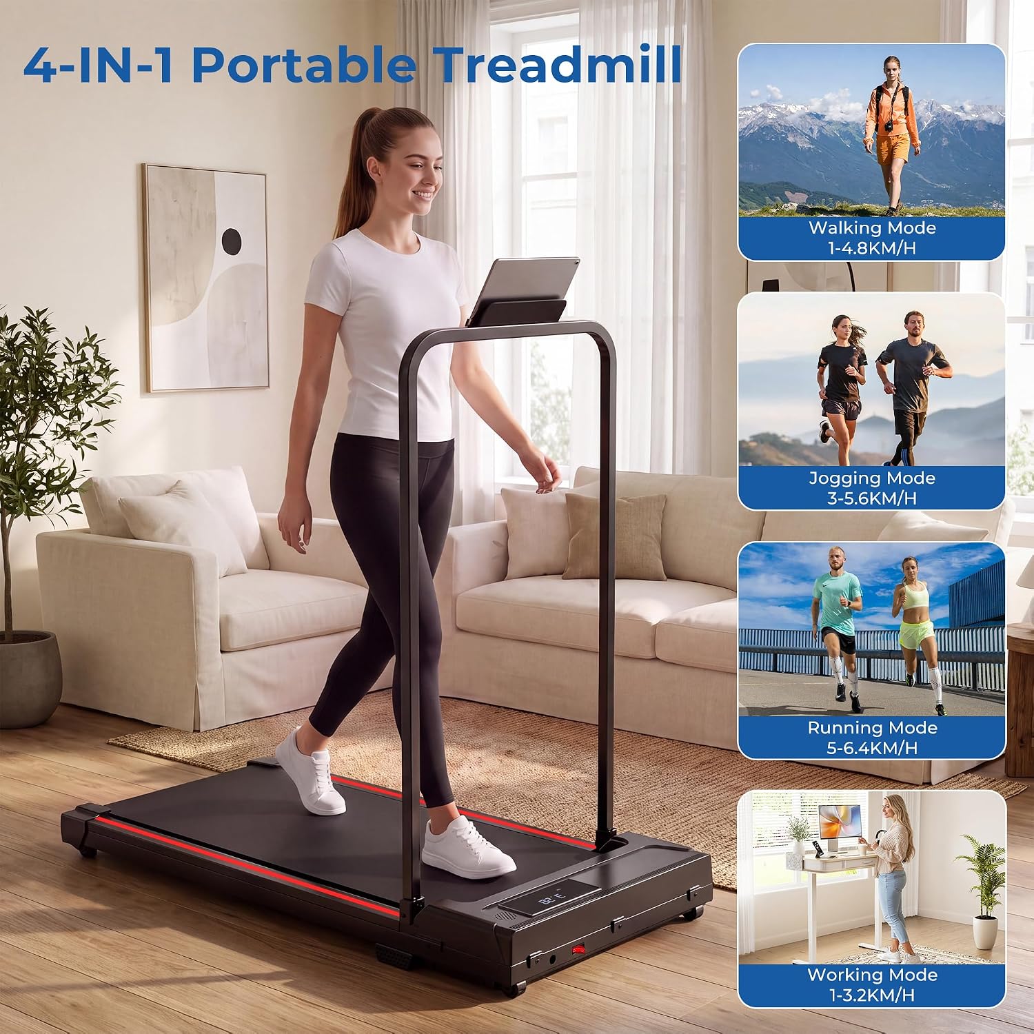 Thumbnail 4 de Qyraenix Walking Pad Treadmill, 90 x 38 cm Belt