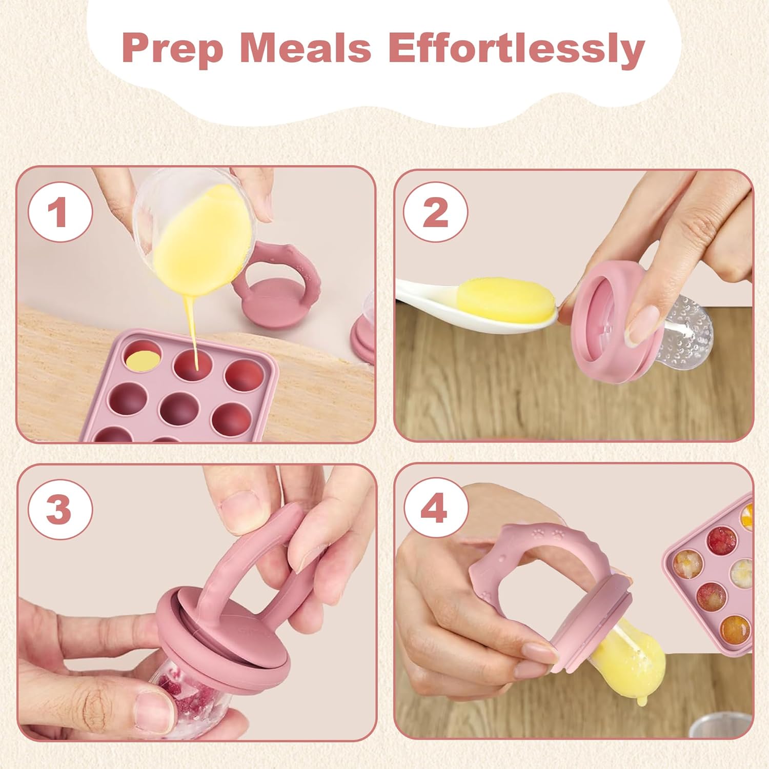 Thumbnail 6 de Fruit Feeder for Babies (4M+) – Teething Dummy & Freezer Mold Pack (Pink, 1 Pack)