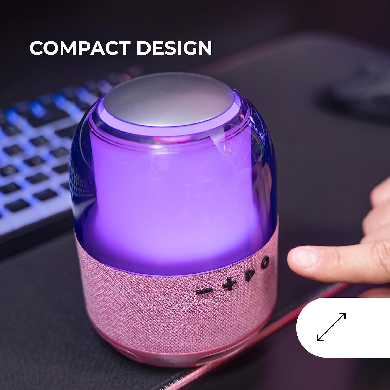 Detalle 2 de Mars Gaming MS-Flow Altavoz Bluetooth 15W RGB Rosa 🔊