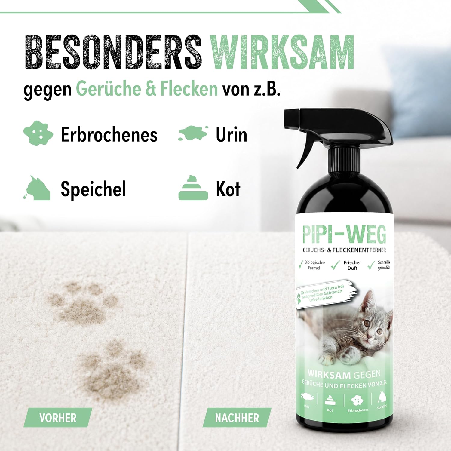Detalle 2 de Pipi-Weg Enzymreiniger Katzenurin 750 ml