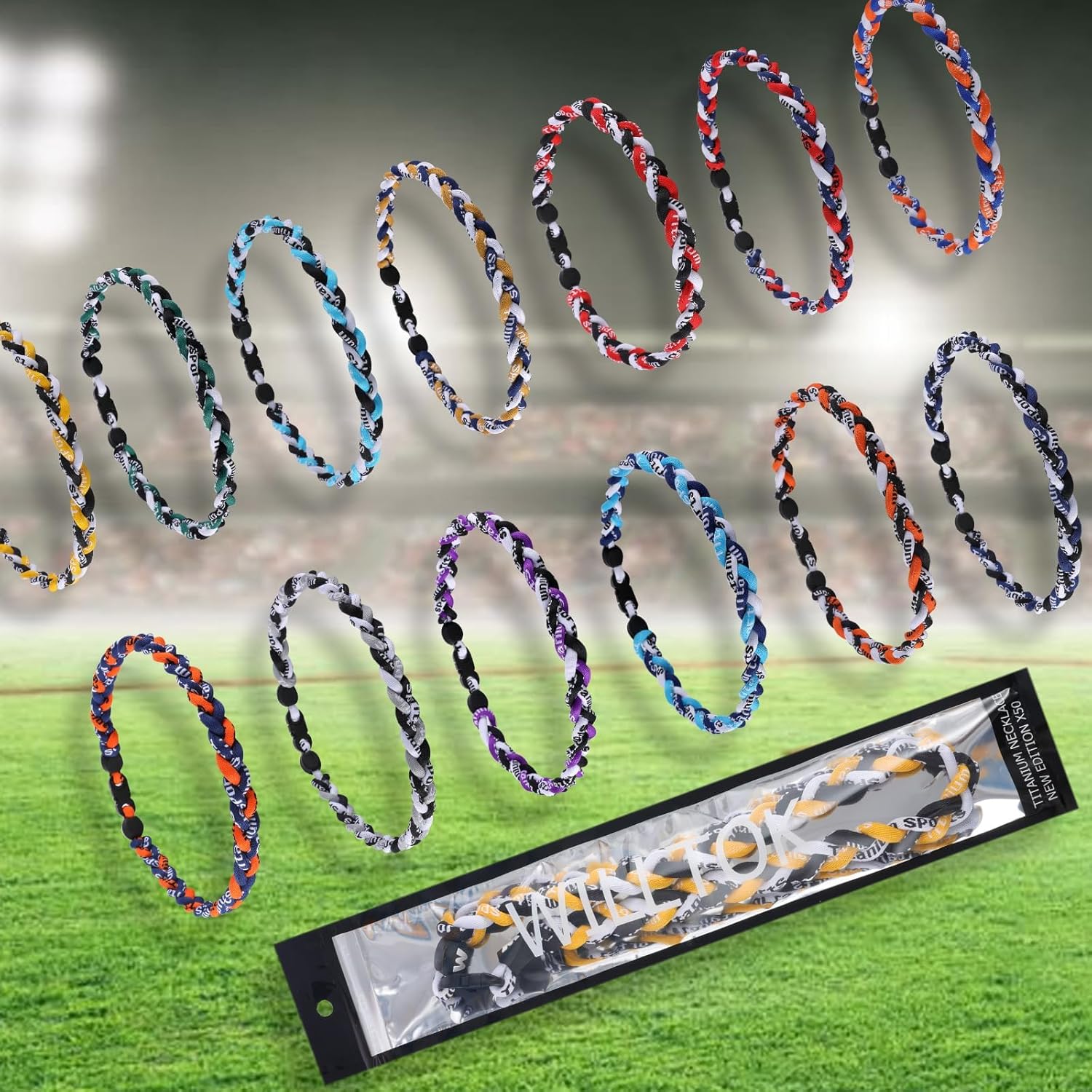 Thumbnail 1 de Willtok Premium 18inch Baseball Necklace with Nylon Tri-Braided Rope Tornado Design