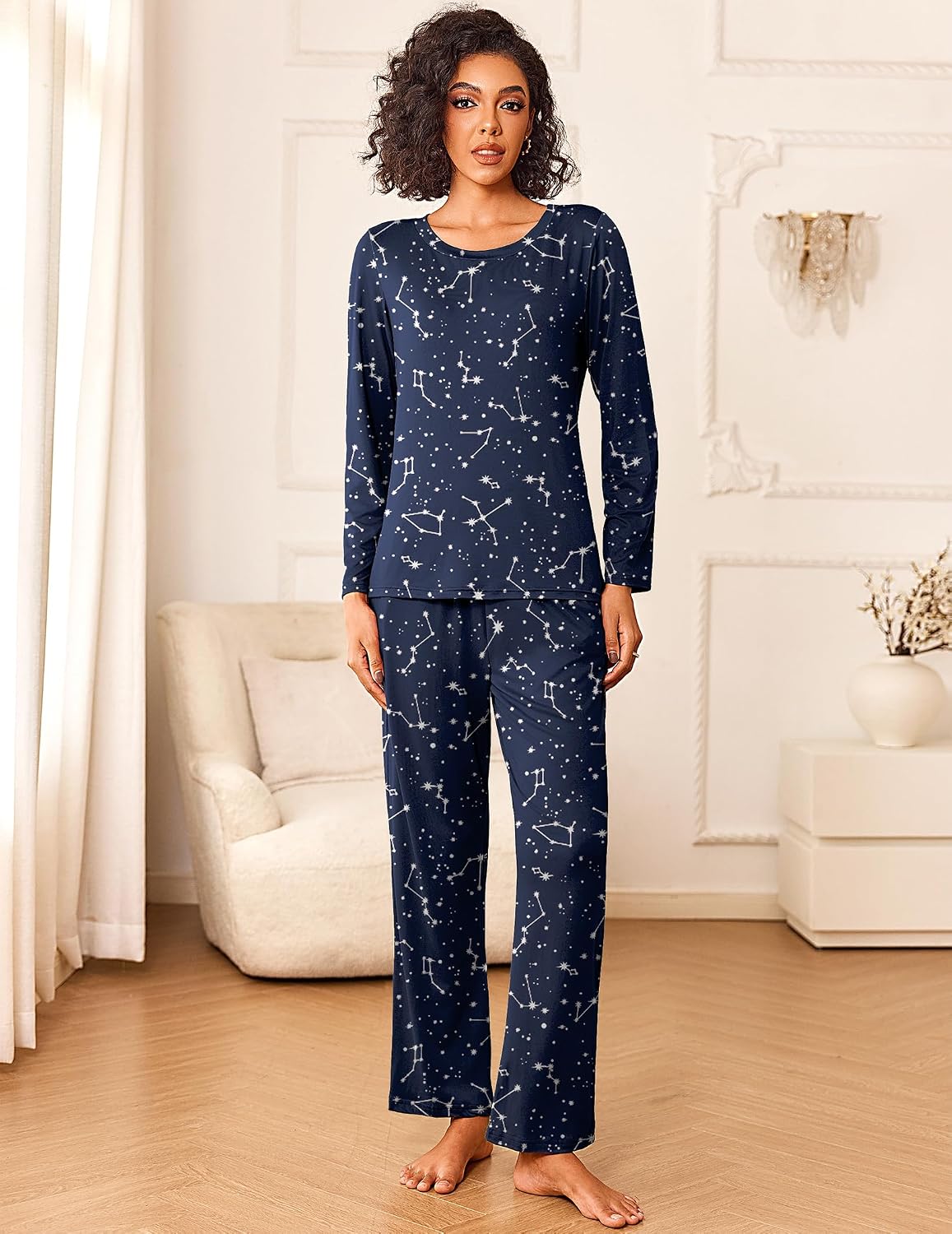 Detalle 2 de Ekouaer Women's Pajama Set in Knit Fabric