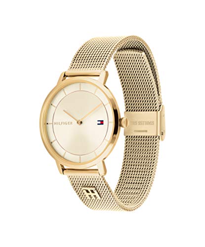 Detalle de Tommy Hilfiger Reloj Analógico de Mujer con Correa de Malla Dorada (1782286)
