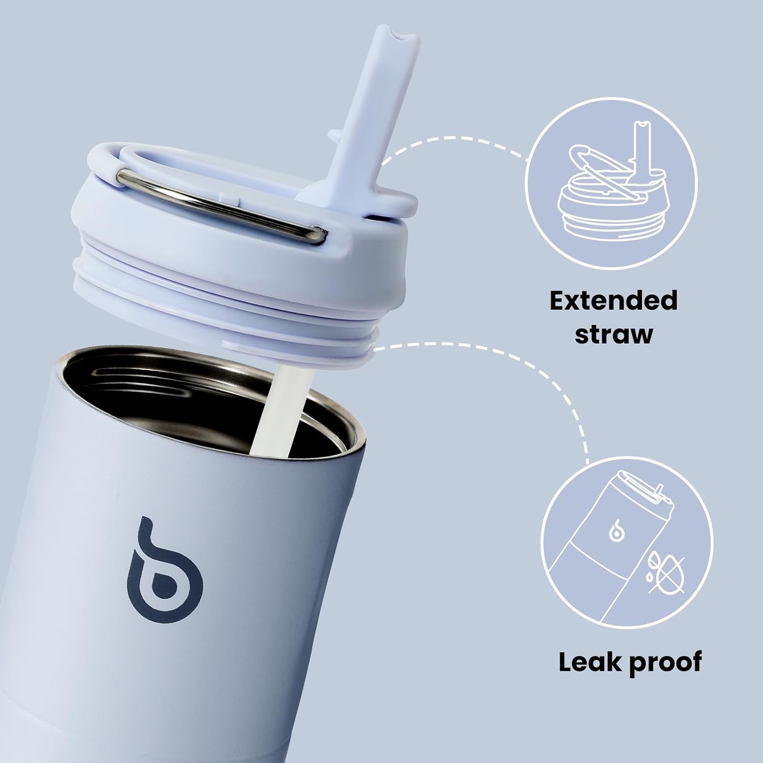Detalle de Bottle Bottle Stainless Steel 700ml water bottle with straw 🚰