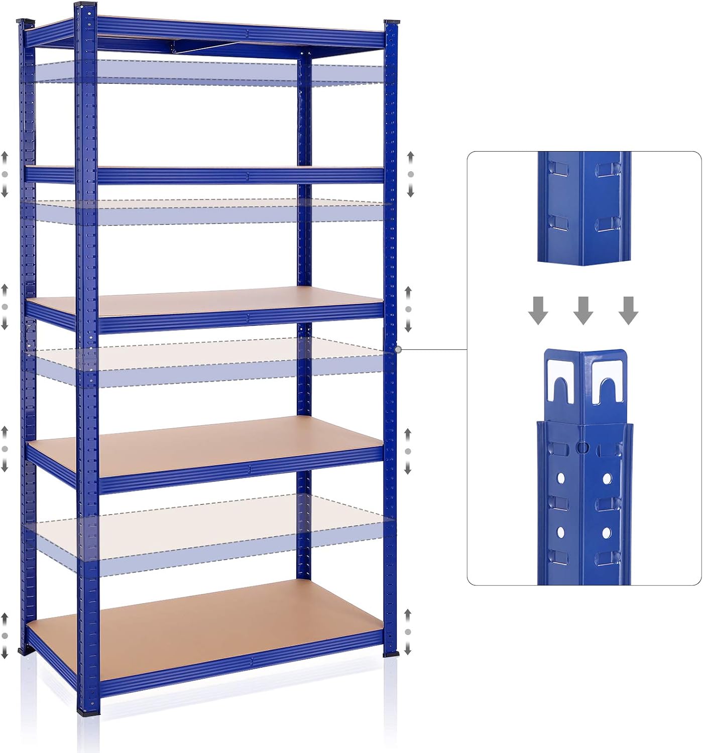 Thumbnail 4 de SONGMICS GLR050Q01V1 förvaringshylla med 5 hyllplan, 600 kg, 50 x 100 x 200 cm
