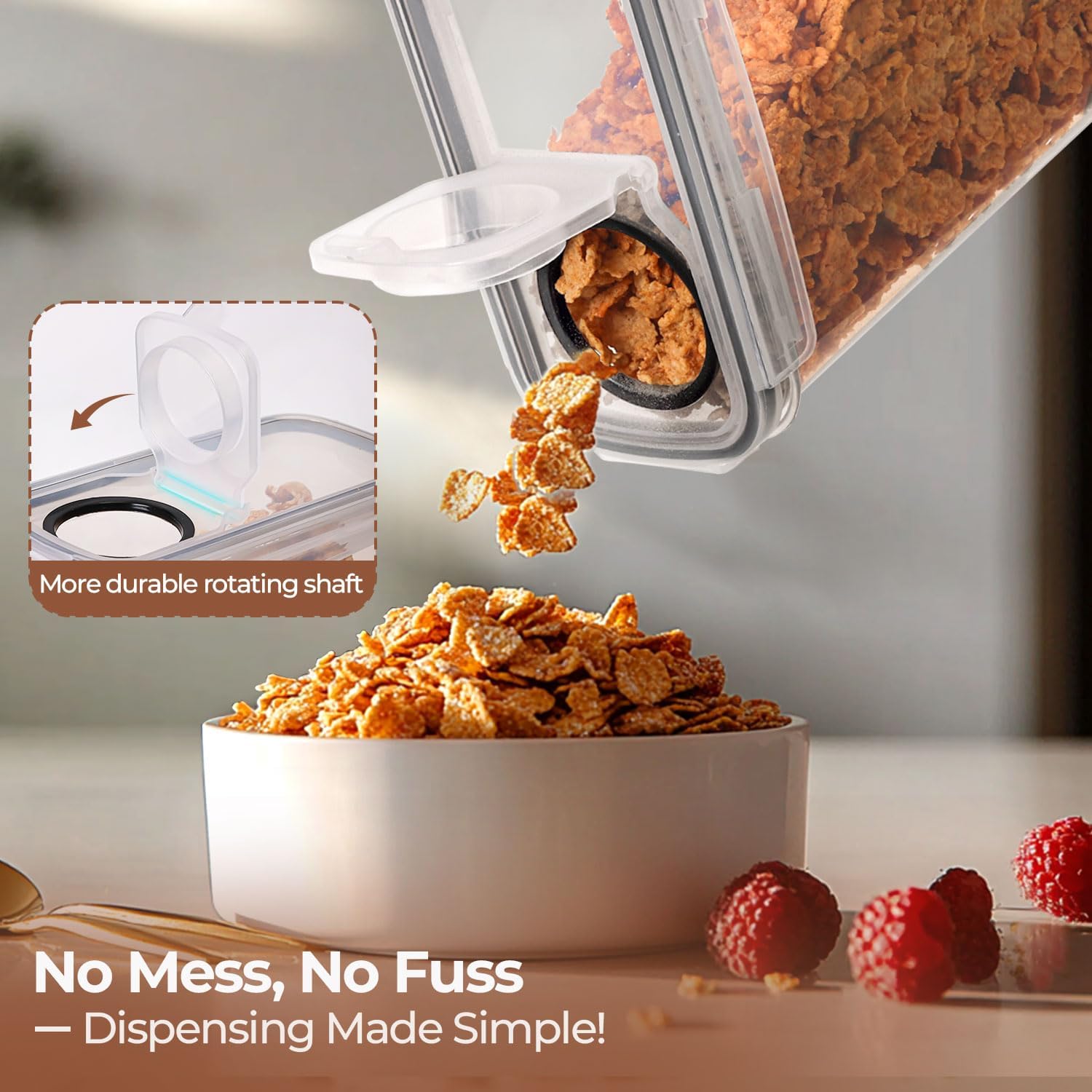 Detalle 2 de ComSaf Airtight Food Storage Containers, 2.5 L 6-Pack, Stackable with Clip-Lock Lids